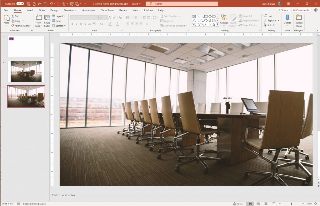 Use PowerPoint to create a custom background for Microsoft Teams ...