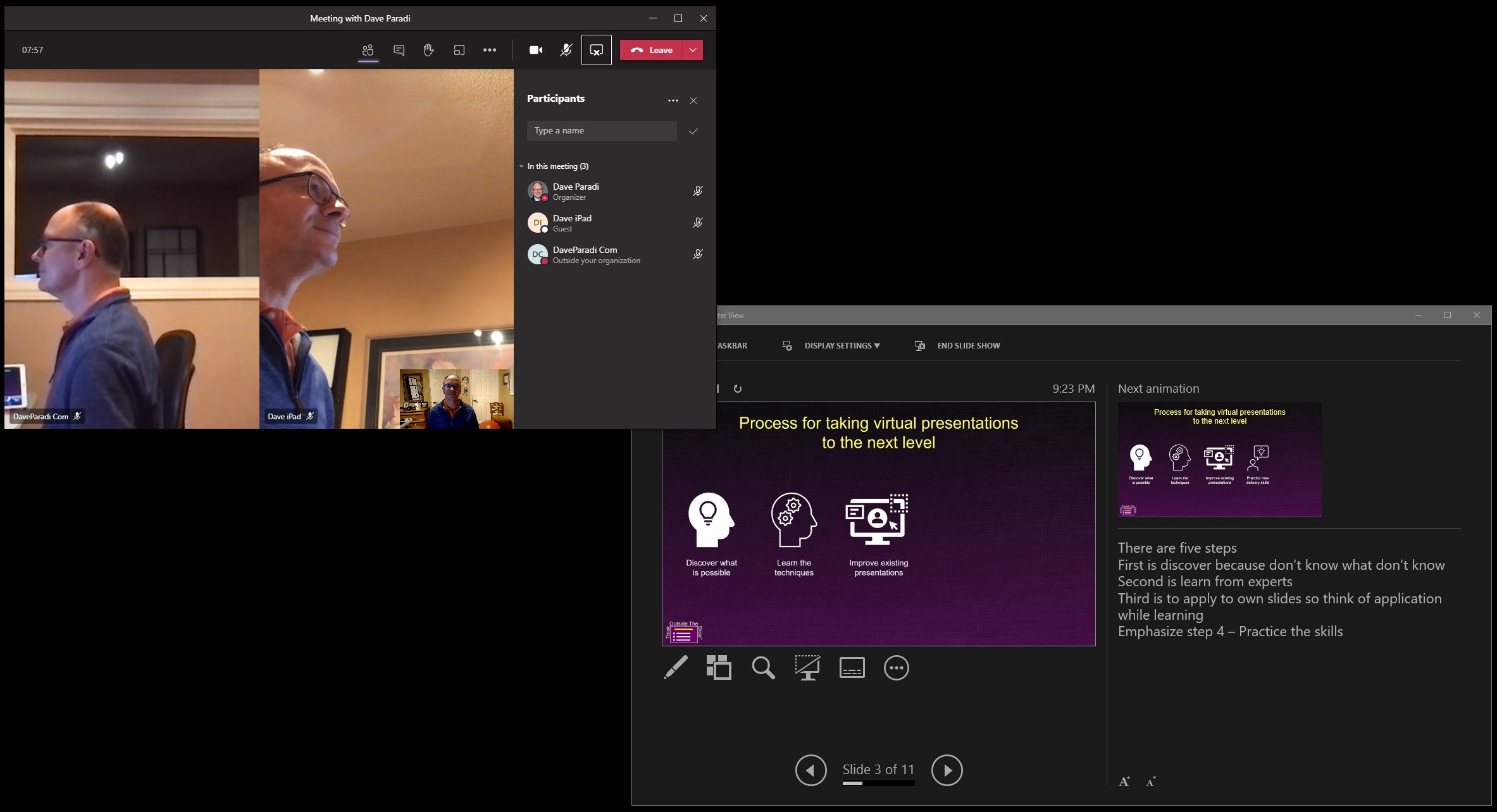Use Spotlight in a Microsoft Teams meeting to quickly switch between