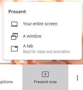 Options for sharing a PowerPoint Presentation (1 or 2 screens, Windows or  Mac) in Google Meet (including Presenter View) | Think Outside The Slide