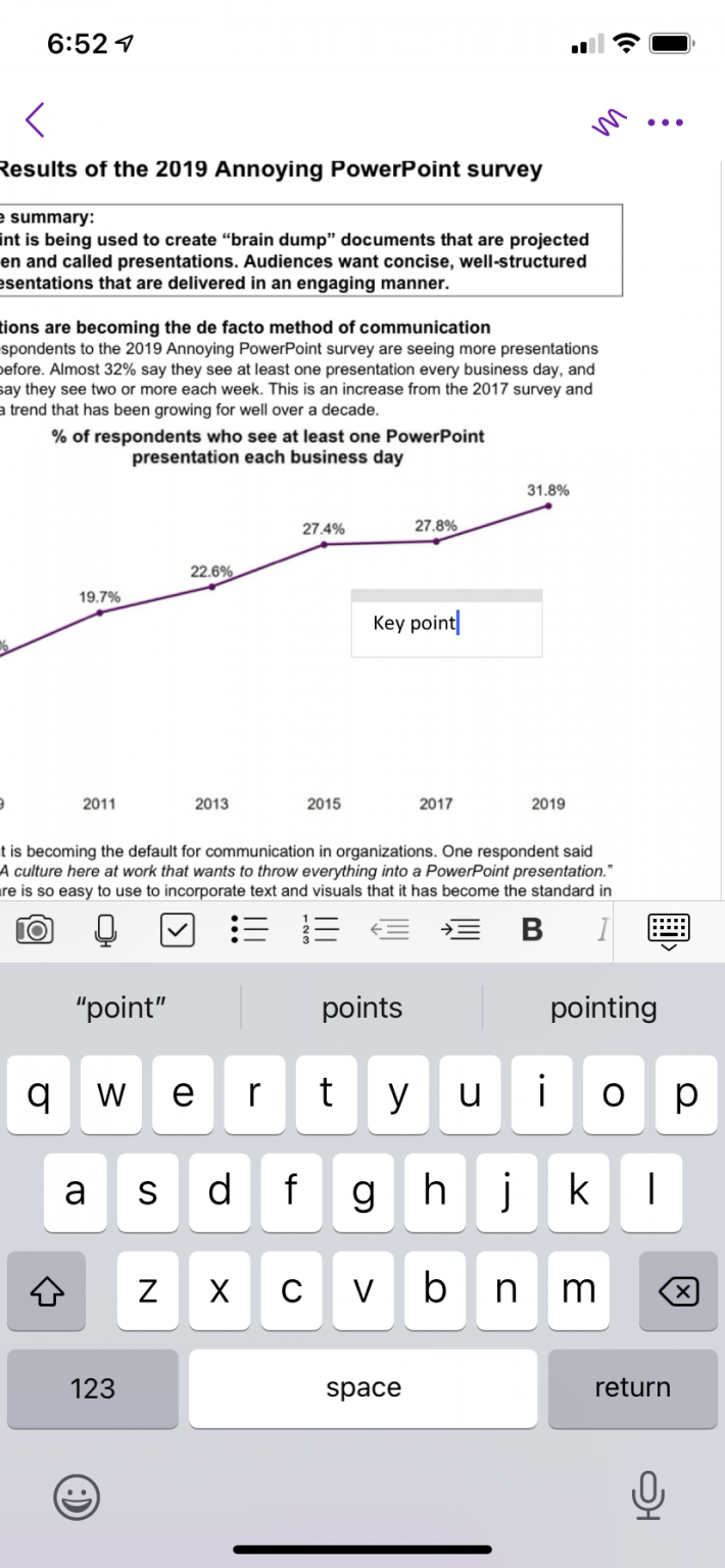 Adding a PDF document to OneNote in iOS or iPadOS so you can take notes ...
