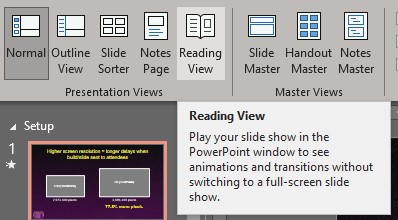 Use Reading View To Show Powerpoint Slides In A Window Instead Of Full  Screen | Think Outside The Slide