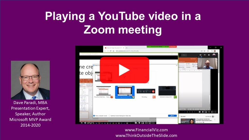 Playing a YouTube video in a Zoom meeting Think Outside The Slide